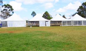 Tents set up